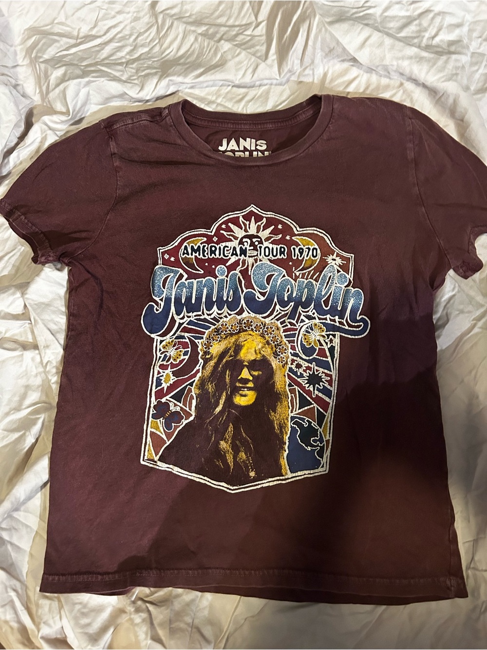Lucky Brand Maroon Janis Joplin Graphic Tee